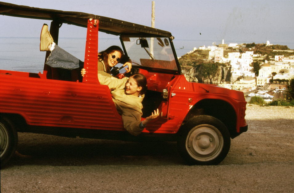 Cruising the island in a red Mehari