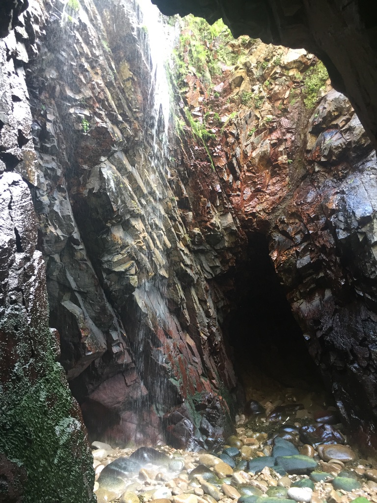 Inside the cave, looking up