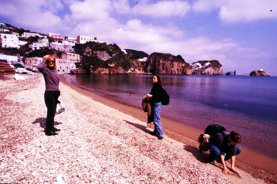 On the beach with friends