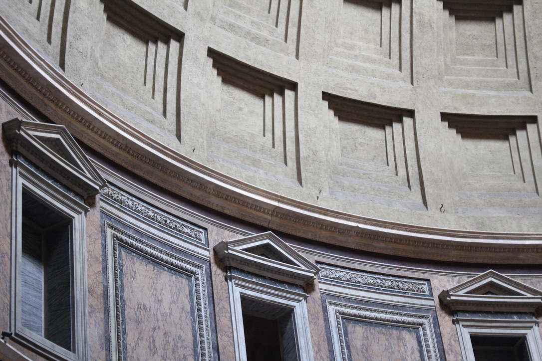 Inside the Pantheon — the dome and coffers