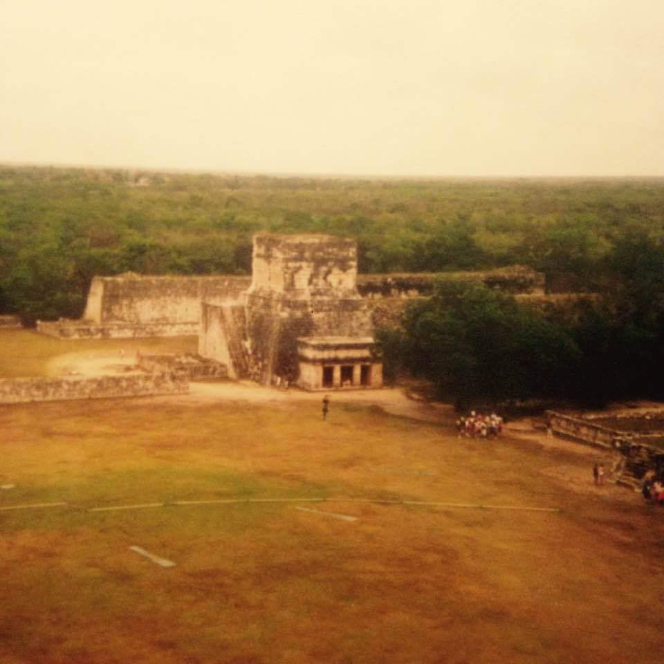 View over the ball court and jungle