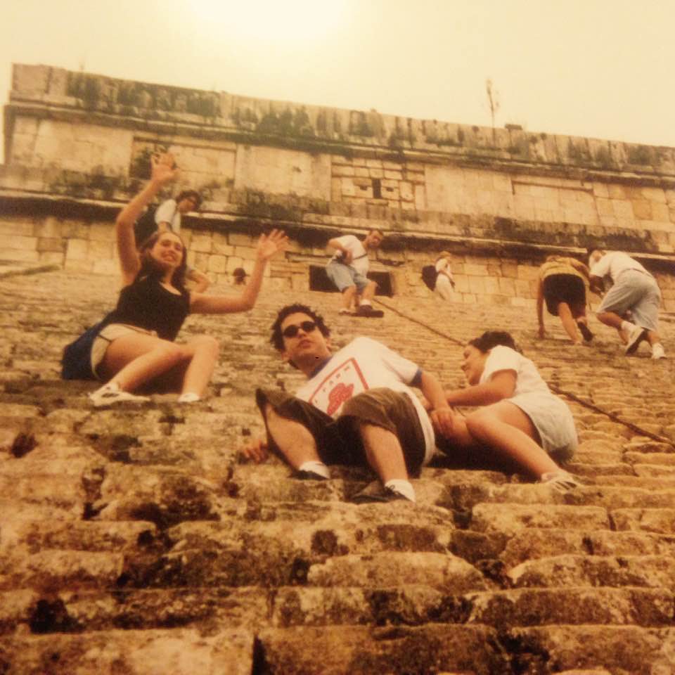 Resting on the steps