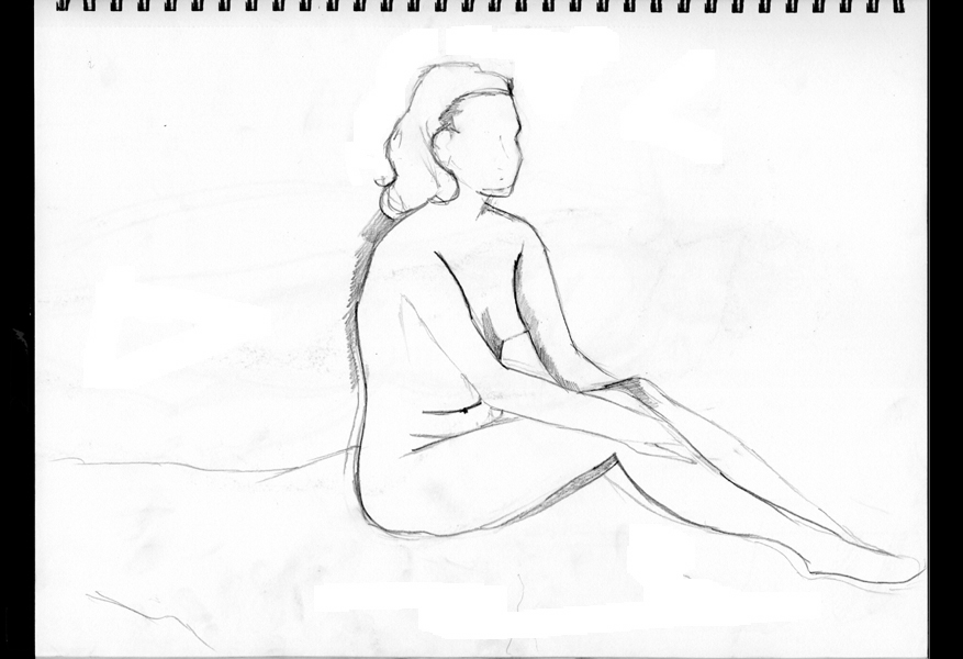 Rome, 2003 — seated figure with shoe